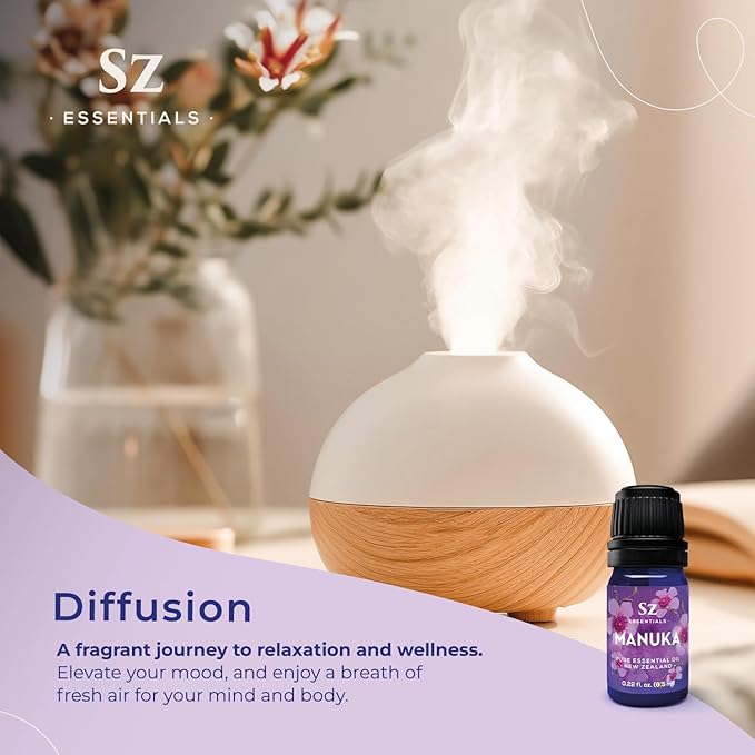 Manuka Essential Oil - New Zealand - 100% Pure and Natural, Undiluted - Promotes Natural Solution for Relaxation with Soothing, Fresh and Earthy Aroma - 0.17 fl oz (5ml)