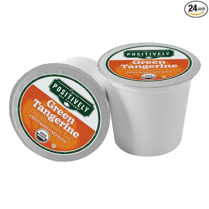 Organic Positively Tea Company, Green Tangerine Green Tea, K-Cup Compatible, 24 Pods