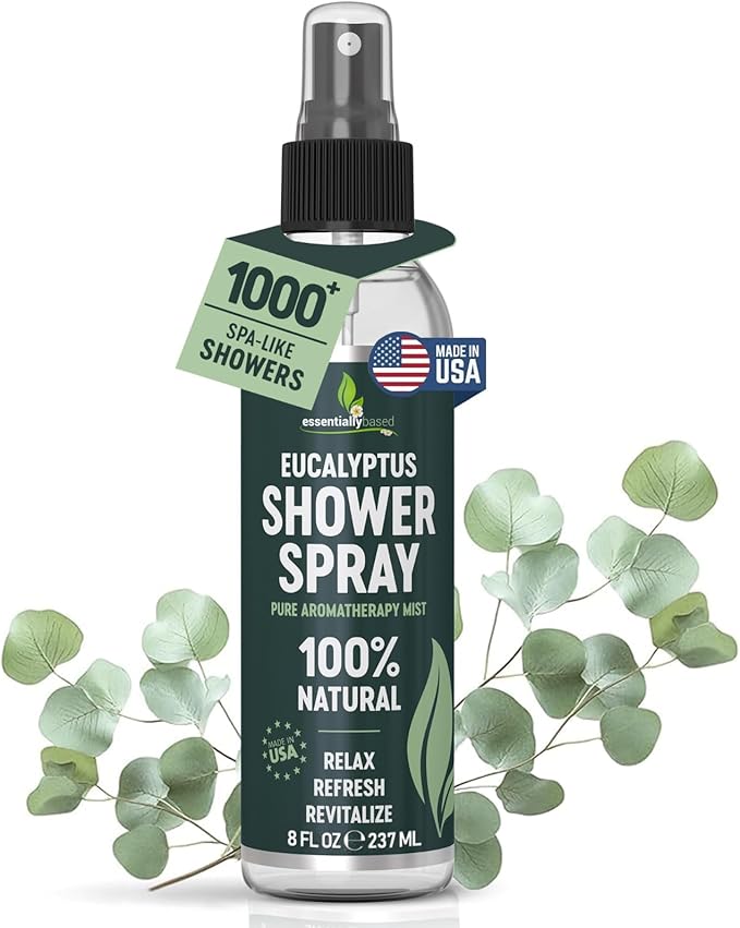 Pure Eucalyptus Shower Spray Big (8oz) - 100% Pure and Organic Oil - Eucalyptus Spray for Shower, Sauna and Spa - Steam Room Oil - Made in USA - Big (8oz)