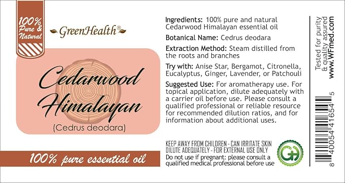 16 fl oz - Cedarwood Himalayan Essential Oil (100% Pure & Uncut), Aluminum Bottle - GreenHealth