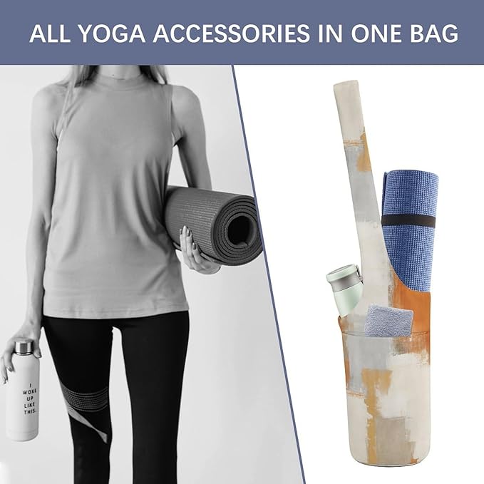 KKdskkds Vintage RoseYoga Mat Bag Large Opening Long Tote Yoga Mat with Pocket Fit Most Size Mats