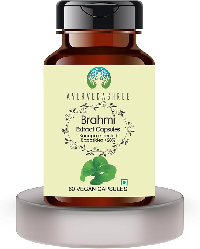 Brahmi Extract 500mg - 60 Vegetarian Capsules|Bacopa Monnieri Bacosides| All Natural | 100% Vegan | Gluten-Free.