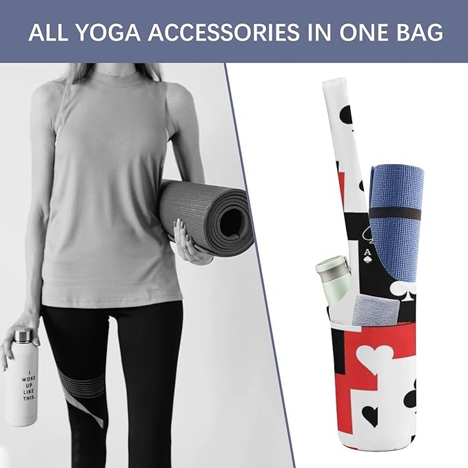 Aiyoolee Yoga Mat Bag Large Tote Carrier Holder with Water Bottle Pocket Yoga Bags