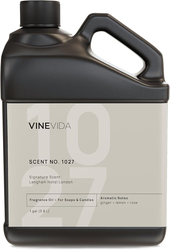 VINEVIDA Scent NO. 1027 Fragrance Oil - 1 Gallon (8lbs) - Inspired by: Langham Hotel London Fragrance Oil for Candle Making - Made in USA Candle Scents Scents for Soap Making