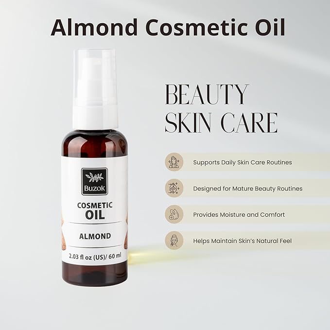 Cosmetic Carrier Oil Collection – Natural Plant Oils for Skin Care, Massage & DIY Beauty Use – Multiple Oils Available – For External Cosmetic Use (Almond)