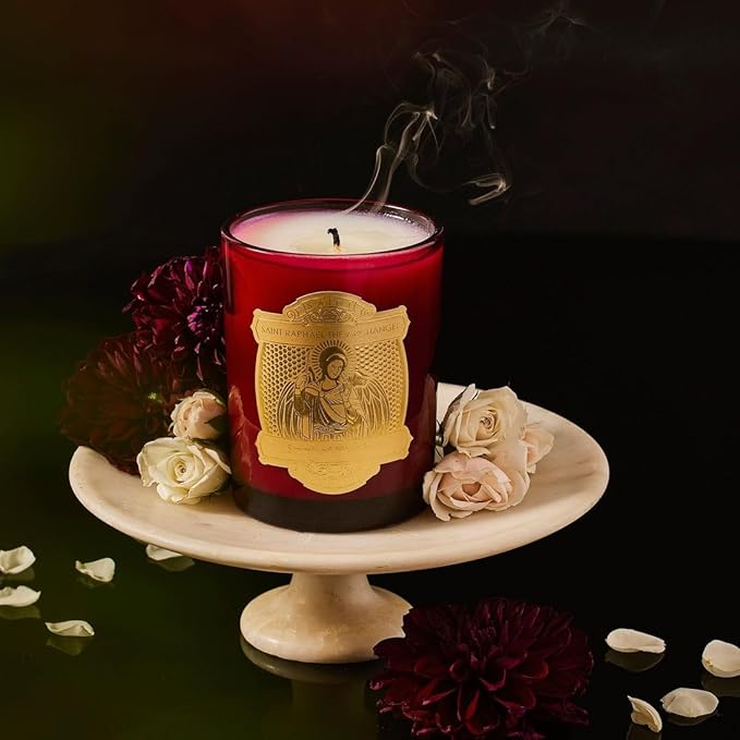 SAINT Saint Raphael The Archangel Scented Candle with Prayer and Prayer Coin, Saint of Healing, Soy Coconut Aromatherapy Candle with 80 Hour Burn Time, Special Edition