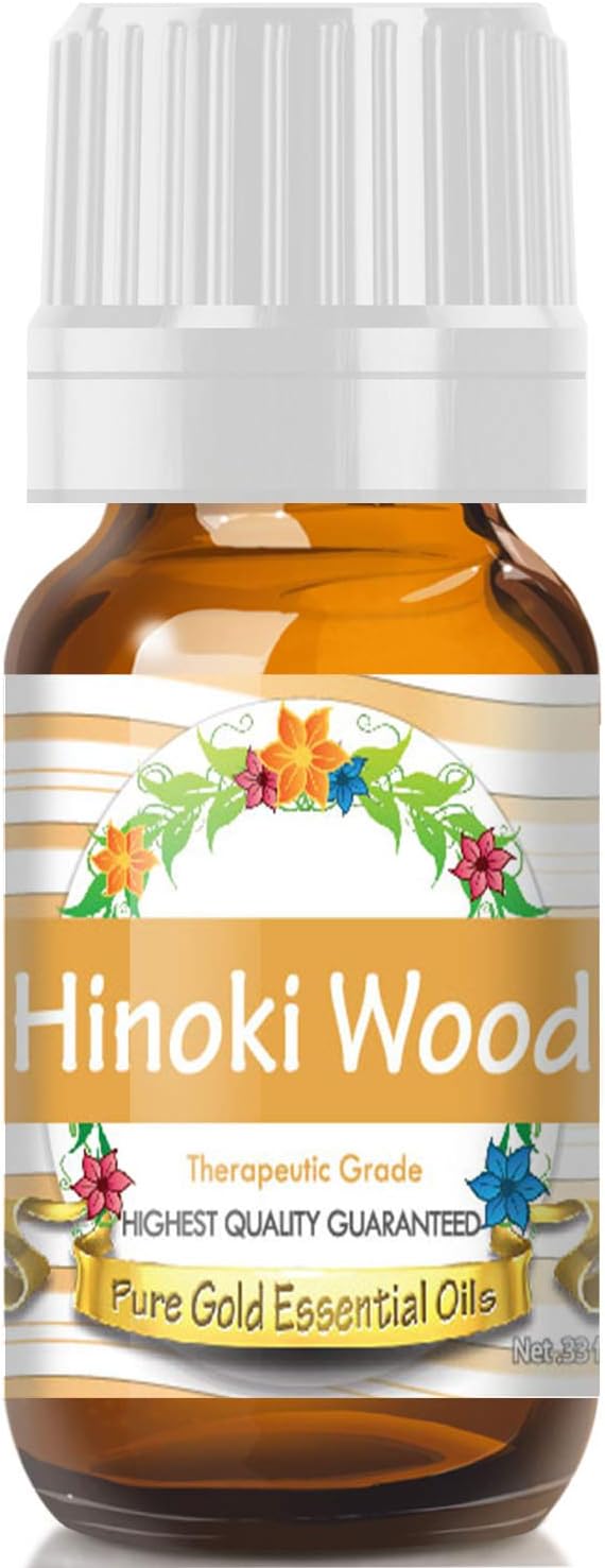 Pure Gold Essential Oils - Hinoki Wood Essential Oil - 0.33 Fluid Ounces - Hinoki Wood Oil