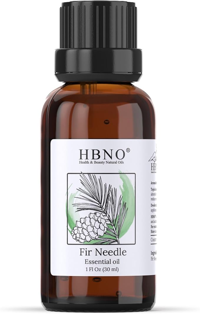 HBNO Fir Needle Essential Oil - 1 oz (30ml) Travel Size - Natural Fir Needle Oil - Perfect for Cleaning, Aromatherapy, DIY, Soap & Diffuser