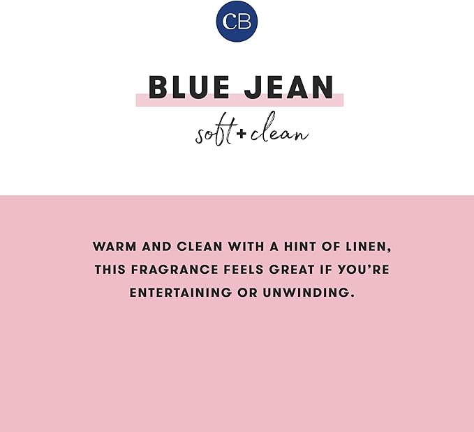 Capri Blue Modern Marble Jar Candles - Luxury Scented Candles for Home - Long Lasting Soy Wax Blend - Scented Home Decor Gifts - Blue Jean (19 oz)