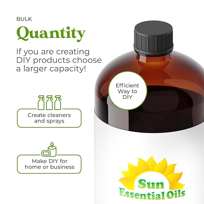 Sun Essential Oils - Black Pepper 4oz Bottle for Diffuser, Humidifier, Aromatherapy, Self and Home Care - Black Pepper Oil - Aromatherapy Oil