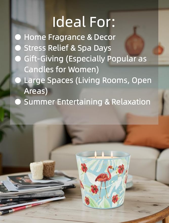 Watermelon Lemonade Scented Candle, 30oz Natural Soy Wax Non Toxic, 3 Wick Large Aromatherapy Candles for Home Scented, 100 Hours Long Lasting,Clean Burn Big Candle for Large Room,Stress Relief,SPA
