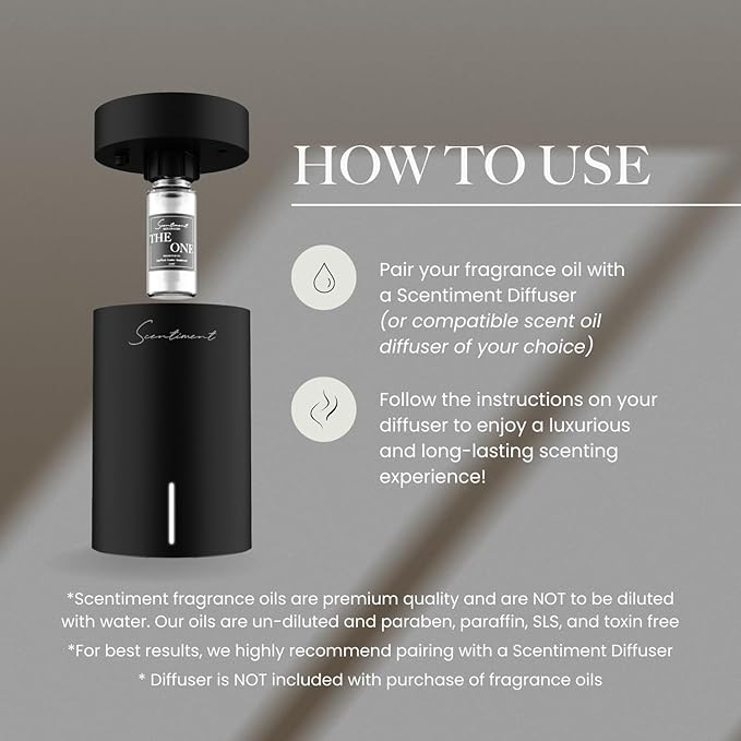 Scentiment Diffuser Oil - Amalfi Coast | Aromatherapy Fragrance | Inspired by Luxury Five Star Hotels | Notes of Bergamot, Lemongrass, Jasmine, Lily, Magnolia & Koa Wood (50 mL)
