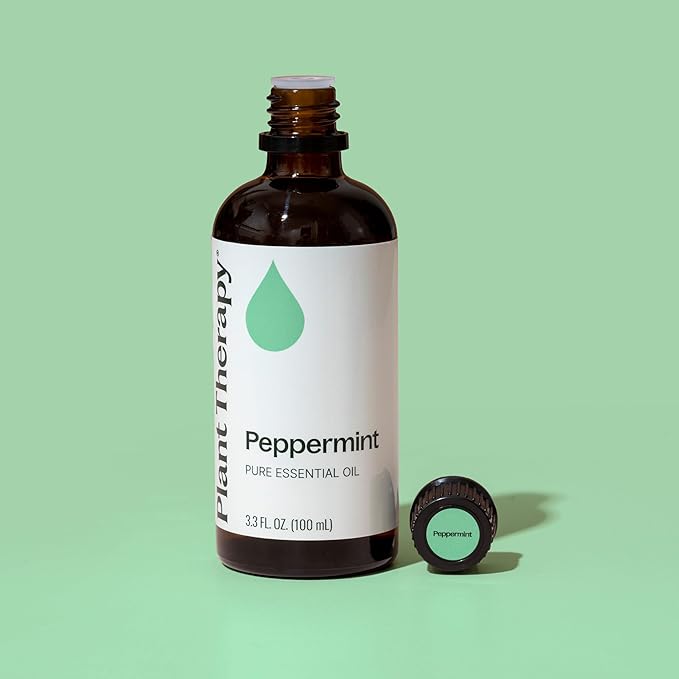 Plant Therapy Peppermint Essential Oil 100 mL (3.3 oz) 100% Pure, Undiluted, Natural Aromatherapy for Diffuser & Topical Use, Digestion, Respiratory, & Massage, Peppermint Oil for Skin & Hair