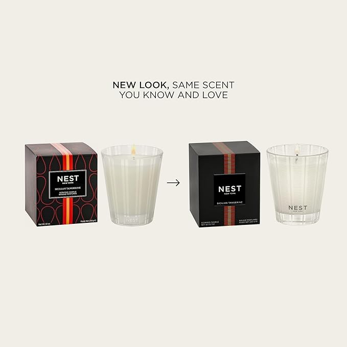 NEST New York Scented Classic Candle, Sicilian Tangerine - 8.1 oz - Up to 60-Hour Burn Time - Reusable Glass Vessel
