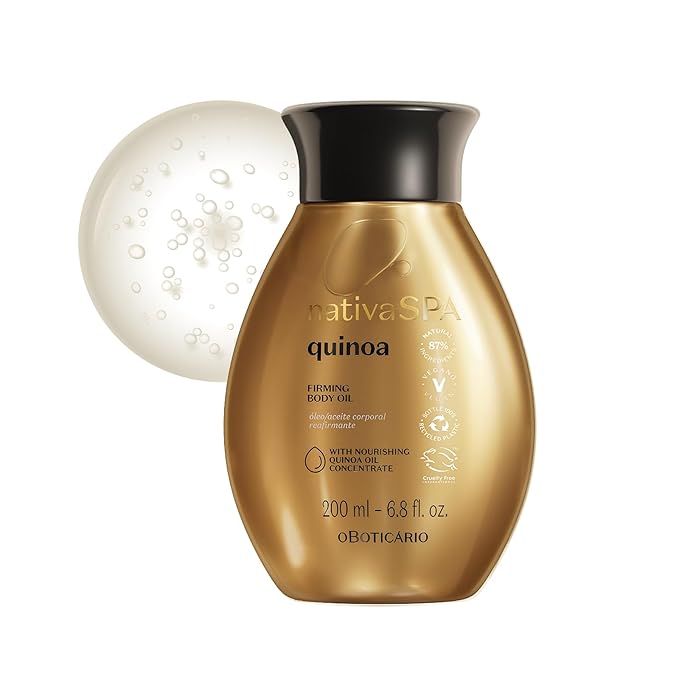 Nativa SPA by O Boticario Quinoa Hydrating Body Oil, Soft and Healthy Skin, 6.8 oz. (200 ml)