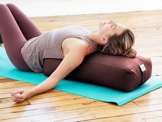 Sol Living Yoga Bolster Pillow Rectangular Meditation Cushion Cotton Meditation Accessories for Restorative Yoga Meditation Pillow Yoga Pillow Firm Body Pillow Bolster Pillow for Legs Removable Cover