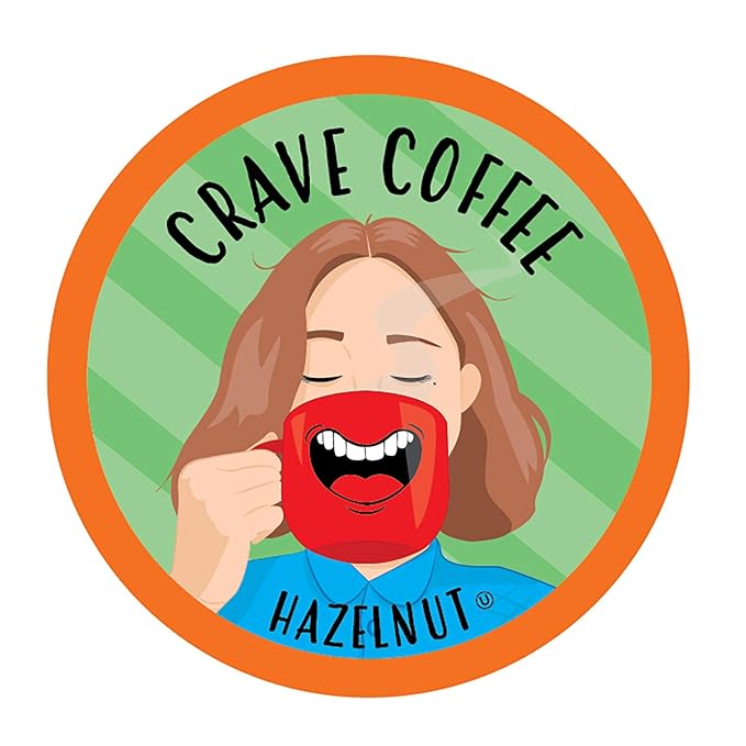 Crave Beverages Flavored Pods Compatible with 2 K-Cup Brewers, Hazelnut, 40 Count