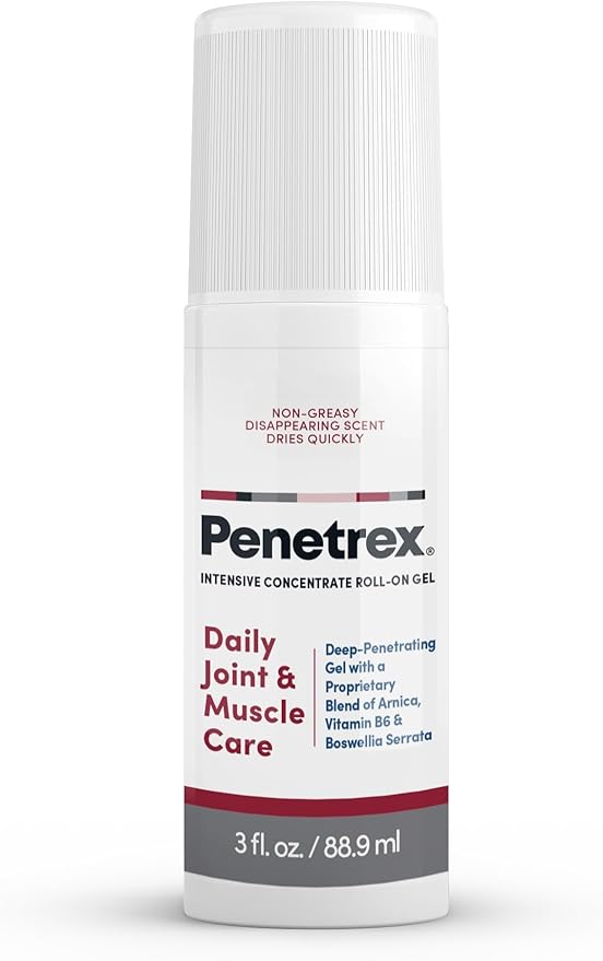 Penetrex Joint & Muscle Therapy Roll On - Soothing Gel for Back, Neck, Hands, Feet - Premium Whole Body Rub with Arnica, Vitamin B6 MSM & Boswellia - 3oz