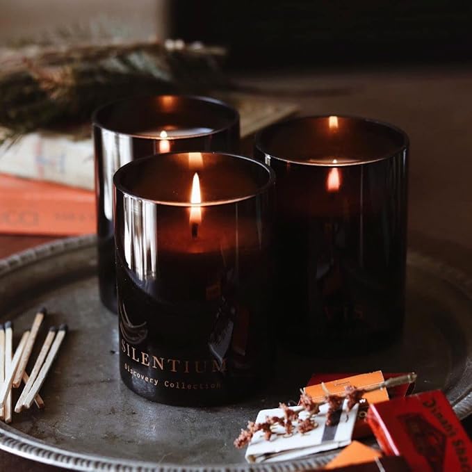 Vancouver Candle Co. Silentium Discovery Candle – Non-Toxic Soy Wax Aromatherapy Candle – Handmade with Natural Essential Oil – Strong Scented, Long Lasting 10 Ounce Jar Candle with Gift Box