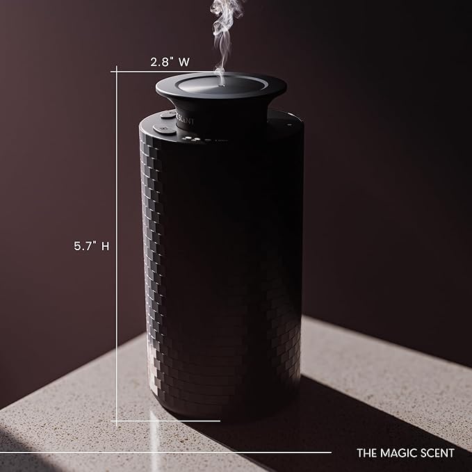 The Magic Scent Mini USB Car Diffuser - Waterless Scent Machine for Home & On-The-Go - Intensity Control & Timer - Waterless Oil Diffuser - Rechargeable Car Air Freshener Diffuser up to 400 sq. ft.