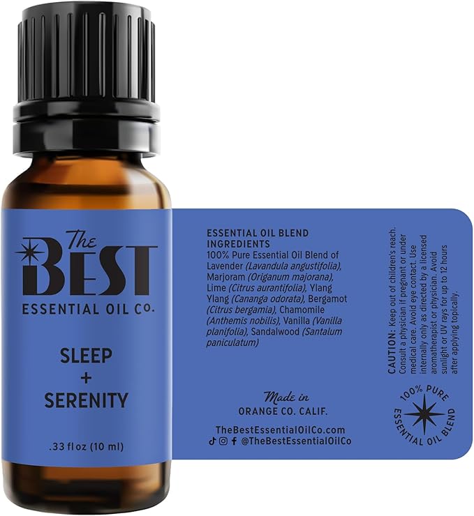 The Best Sleep + Serenity Essential Oil Blend- Premium Grade- 100% Pure & Natural for Aromatherapy, Diffuser, Spa, Massage, Air Freshener- 10 ml (.33 fl oz)