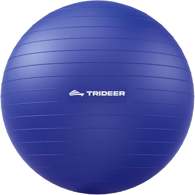 Trideer Exercise Ball for Yoga, Pilates & Fitness – Stability Ball Equipment for Home Gym & Office Chair, Core & Balance Training Accessories, Physical Therapy Equipment, Quick Pump Included, 5 Sizes