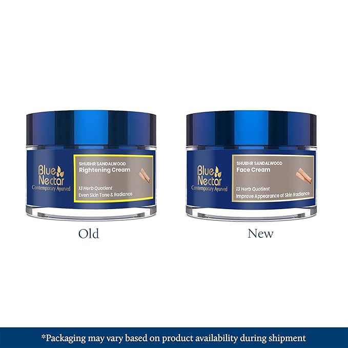 Blue Nectar Daily Moisturizer for Face for Women | Authentic Sandalwood, Turmeric & Manjistha Hydrating Day & Night Cream for Face (13 Herbs, 1.7 Oz)