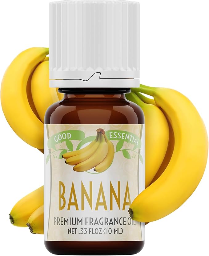 Good Essential Banana Fragrance Oil for Candles, Slime, Soap, Diffuser - 0.33 fl oz (10 ml) - Banana Scented Oil for Candle & Soap Making