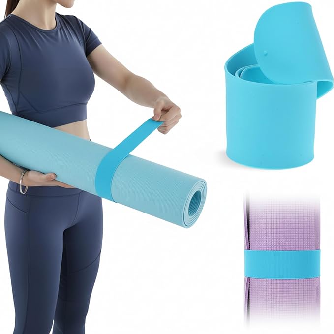 APLZGMG Yoga Mat Strap, One Snap Yoga Mat Slap Band for Keep Mats Tightly Rolled, Elastic One Snap Straps Band