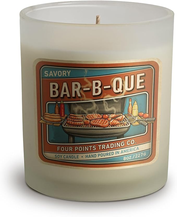 BBQ Scented 8 Oz Soy Aromatherapy Candle w/Jar - Four Points Trading Co.