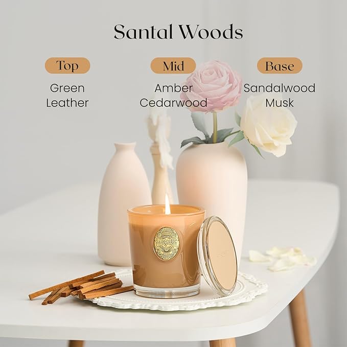 M&SENSE Natural Soy Candle| Santal Brown | 10.2 oz, 55H Burn | Luxury Scented Candle for Relaxation, Gifting, Home Décor | for Bedroom, Office, Party