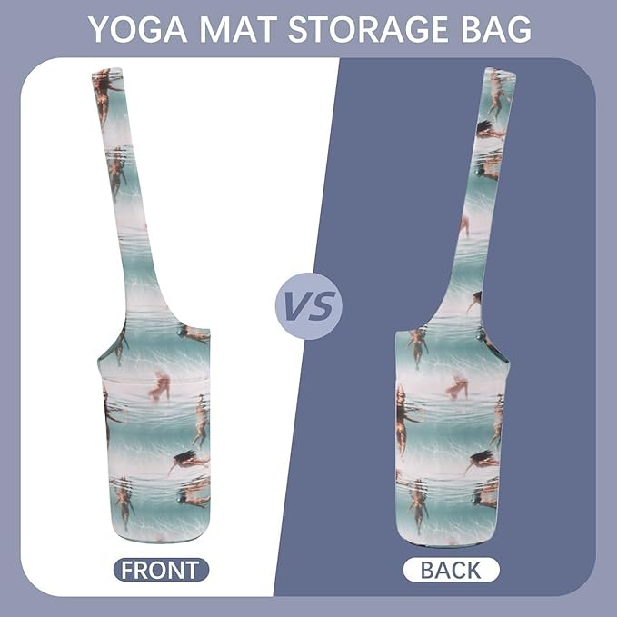 Aiyoolee Yoga Mat Bags, Large Tote Yoga Mat Carrier Holder with Water Bottle Pocket, Adjustable Shoulder Strap Storage Bag