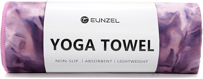 Eunzel Hot Yoga Towel Non-Slip Yoga Mat Towel Ultra-Absorbent Microfiber Towel for Hot Yoga, Pilates，Bikram and Workout 26.5"x 72"