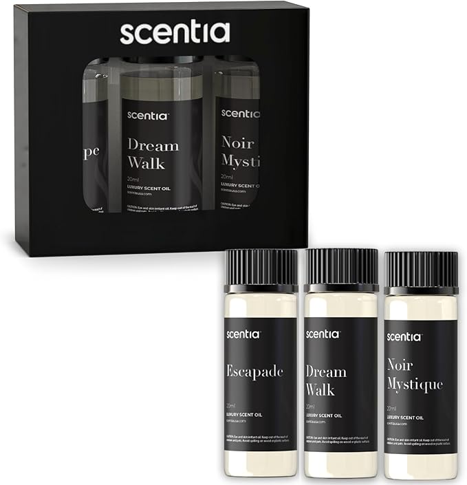 Scentia Luxury Fragrance Collection Diffuser Oils – 3×20 ml Aromatherapy Set | Premium Scents Inspired by 5-Star Destinations | Long Lasting Aroma, Gift-Ready Essential Oil Blend - Made in USA
