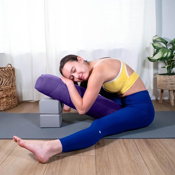 Sol Living Yoga Bolster Pillow Rectangular Meditation Cushion Cotton Meditation Accessories for Restorative Yoga Meditation Pillow Yoga Pillow Firm Body Pillow Bolster Pillow for Legs Removable Cover