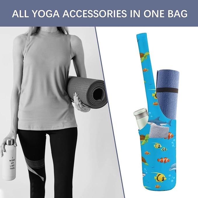 Meaudiwes Large Yoga Mat Bag Fit Most Size for Ladies Yoga Mats Carrier Bags Multi-Functional Exercise Mat Holder Storage Bag