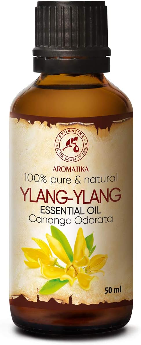 Ylang-Ylang Essential Oil 1.7 Fl Oz - Cananga Odorata - Madagaskar - 100% Pure & Natural Ylang Ylang Oil Best for Aromatherapy - Good Sleep - Beauty - Relaxation - Aroma Diffuser