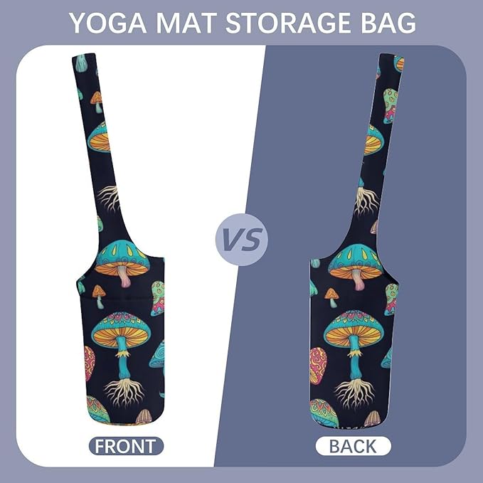 Meaudiwes Large Yoga Mat Bag with Long Strap for Women Yoga Accessories Sports Storage Bags Exercise Mats Tote Sling Carrier Bag