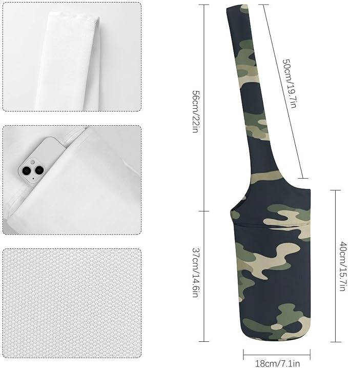 Aiyoolee Yoga Mat Bags, Large Tote Yoga Mat Carrier Holder with Water Bottle Pocket, Adjustable Shoulder Strap Storage Bag