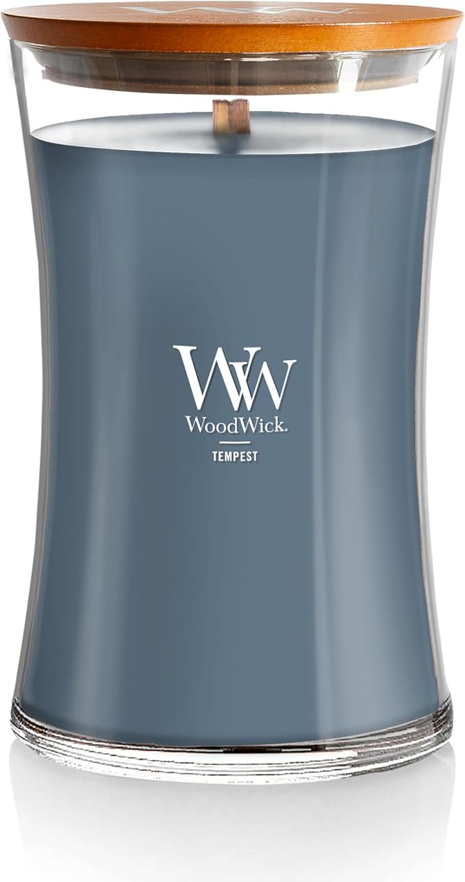 WoodWick Tempest Gifts for Women and Men, 21.5 oz Large Hourglass Candle with Crackling Wick