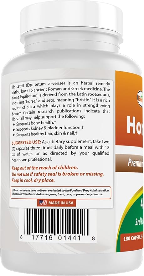 Best Naturals Horsetail 440 mg 180 Capsules