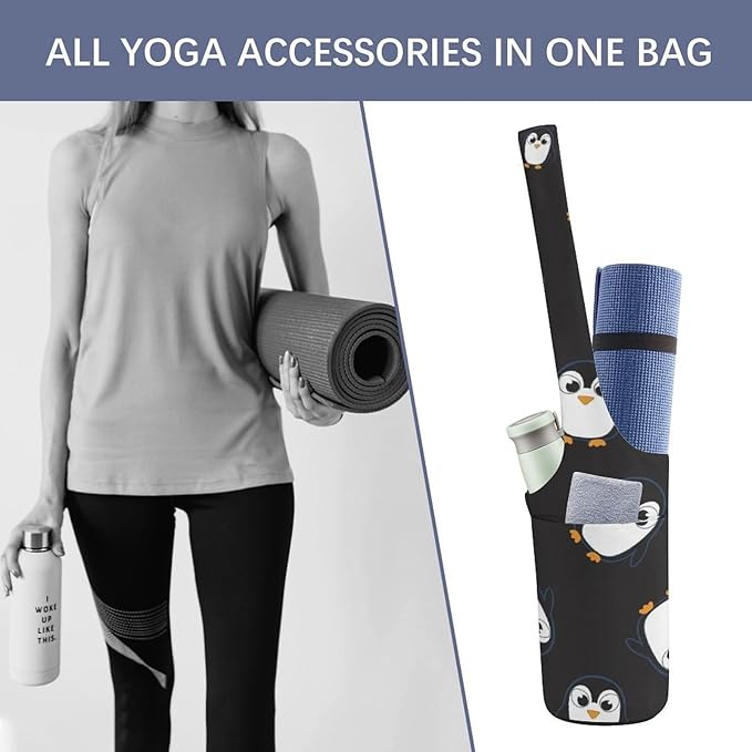Aiyoolee Yoga Mat Bag Large Tote Carrier Holder with Water Bottle Pocket Yoga Bags