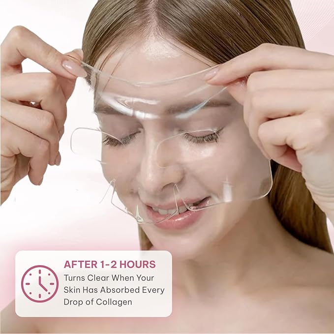 Quasi Bio-Collagen Face Mask Overnight – Hydrating Korean Sheet Mask – Niacinamide & Low Molecular Collagen – Firming & Smoothing Skincare for All Skin Types – 4 Masks