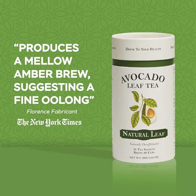 Avocado Leaf Tea – Caffeine-Free Herbal – Smooth, Antioxidant-Rich Wellness Tea – Hot or Cold Brew – All Natural, Non-GMO – 15 Biodegradable Pyramid Sachets