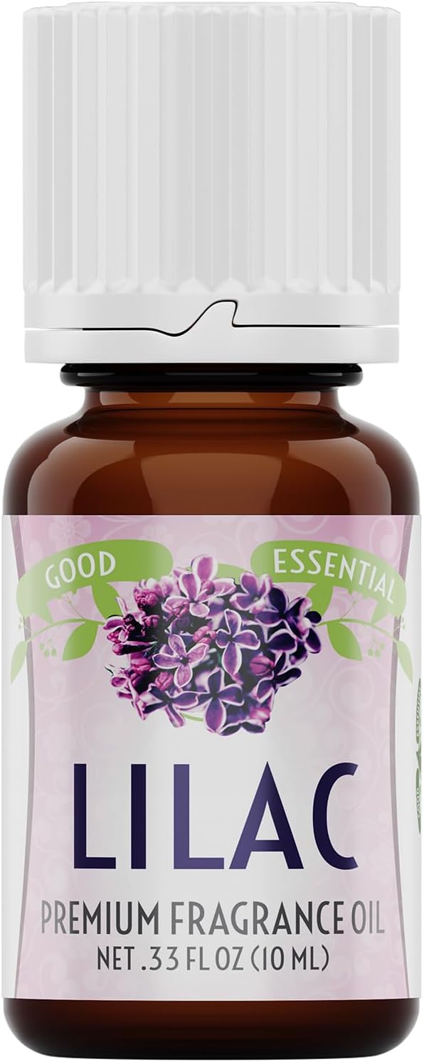 Good Essential Lilac Fragrance Oil (0.33 fl oz / 10 ml) for Diffuser, Candles, Room Spray, Lotion & Soap, Scented Home Aroma