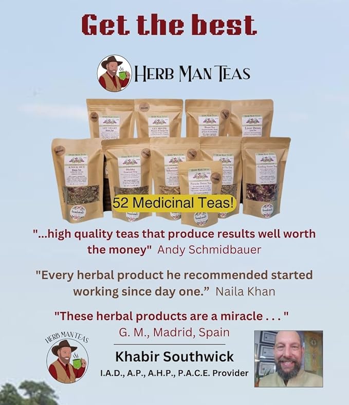 HEALTHY HAIR TEA — An Organic mineral-rich Herbal Blend to build Strong, Healthy Hair and avoid hair thining Formulated by Master Herbalist Khabir - Non-GMO, No Additives