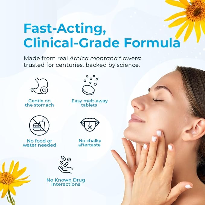 VitaMedica Arnica Montana 30C Rapid Dissolve Tablets for Natural Pain, Bruising, and Swelling Support - Homeopathic Medicine for Injury and Surgery Recovery - 150 Ct - 50 Servings