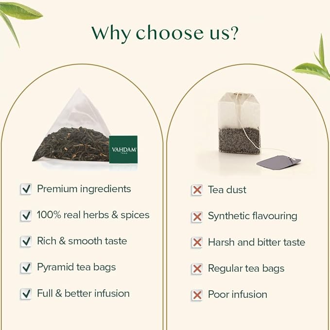 VAHDAM, Darjeeling Black Tea Bags (100 Count) High Caffeine, Non GMO, Gluten Free | Smooth & Sweet Tea With Distinguished Fruity Notes | Full Bodied