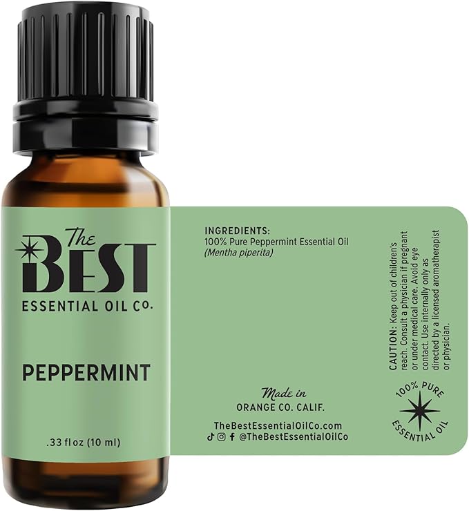 The Best Peppermint Essential Oil- Premium Grade- 100% Pure & Natural for Aromatherapy, Diffuser, Spa, Massage, Air Freshener- 10 ml (.33 fl oz)