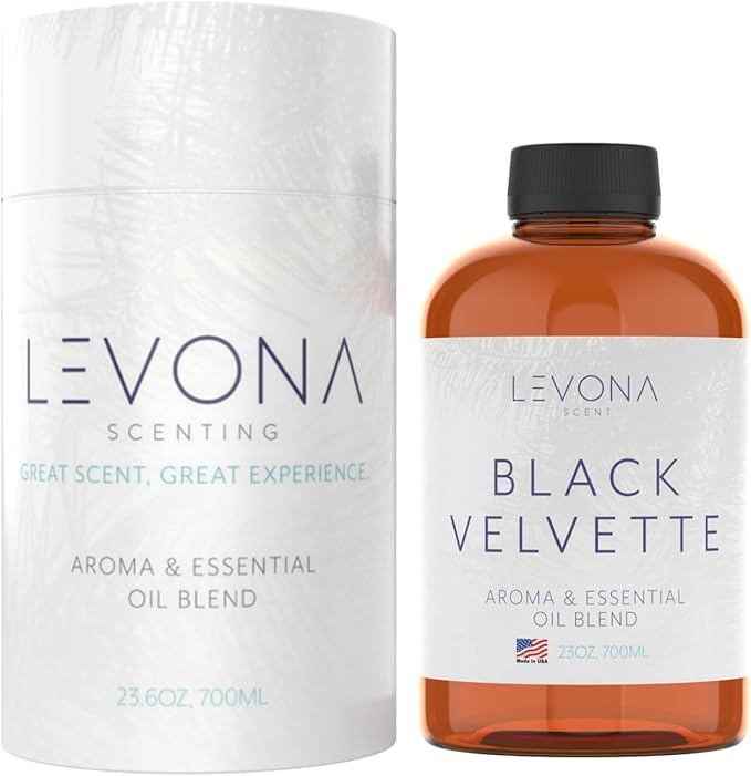 Levona Scents Oil Diffuser Essential Oils: Fragrance Oil for Diffuser - Black Velvette Diffuser Oils Scents - Woody Citrus with Herbal Floral Essential Oil Blends, Oakmoss, White Musk & Sandalwood